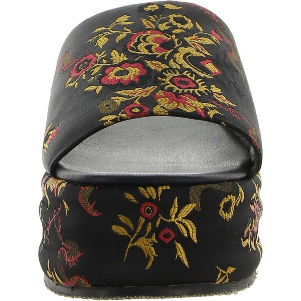 Free People Womens Harbor Black Brocade Slip On Platform Sandals Shoes NWT - Picture 2 of 3